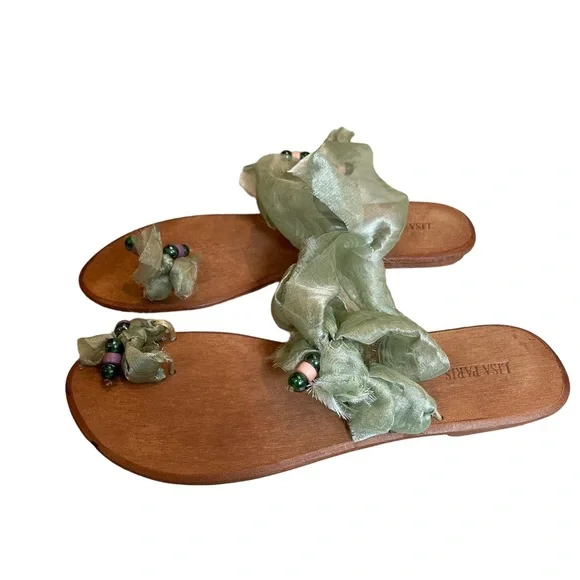 Lisa Paris Toe Wrap Tulle Flats, Sz 8 - Picture 2 of 10